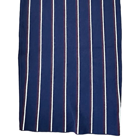 Rachel Roy Pencil Skirt Midi Skirt High-Rise Striped Navy Blue Red Size XS NWOT - Picture 6 of 12